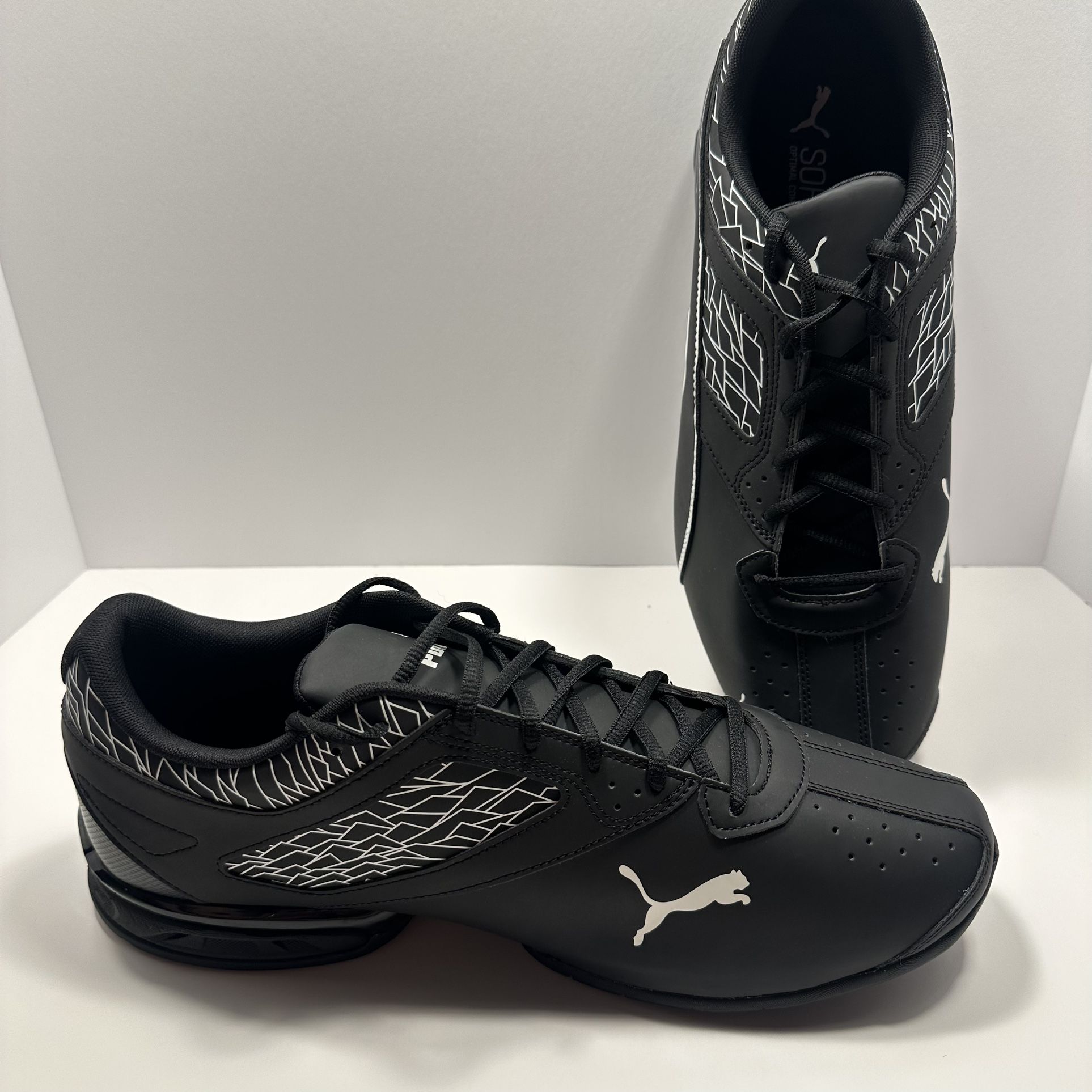 mens size 14 puma shoes black Wide Fit