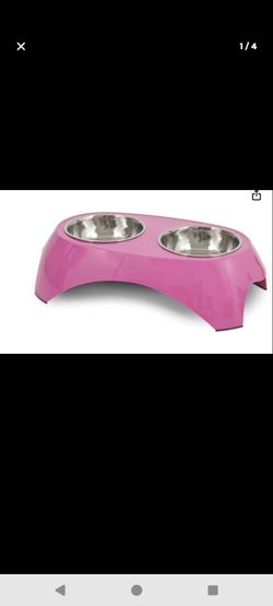 Petmate 28 oz Italia raised double bowl