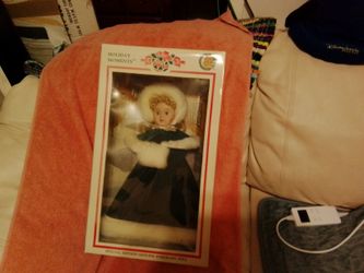 1980s Holiday Porcelain  Doll