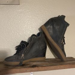 Mis Mooz Leather Wedge Sneaker 