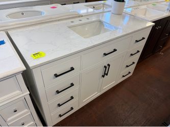 Beckett 54 in. W x 22 in. D Single Vanity in White with Engineered Top