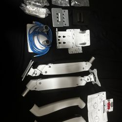 White Dual Monitor Desk Mount