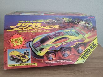 TYCO Super Scorcher 6x6 6.0V JET Turbo 27Mhz YELLOW RC Car Remote Control w/box