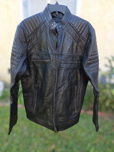 Men's Jared Lang Leather Jacket XL Black