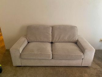 Beige Fabric Two-Seat Sofa