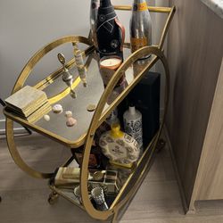 Gold Mirror Bar Cart