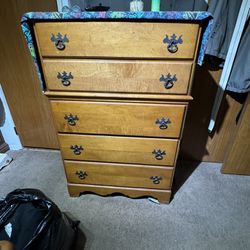 Antique Tall Boy 5 Drawers 