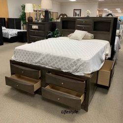 Emily Queen Size Bed Frame With Storage 