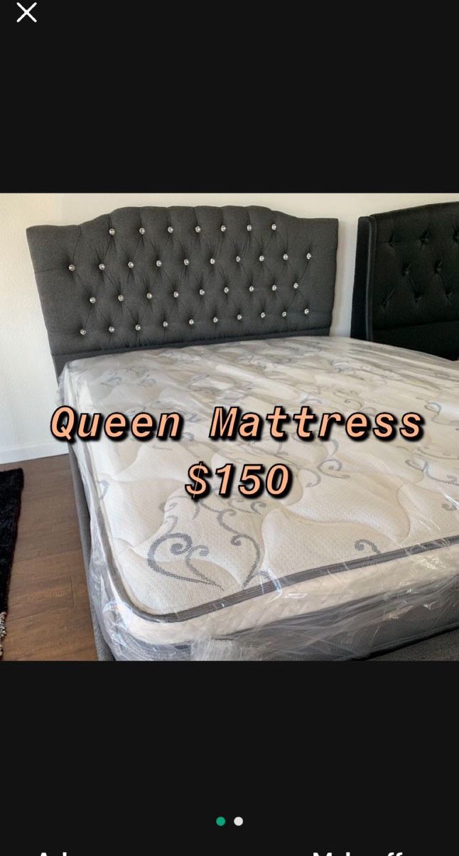 BRAND NEW PILLOW TOP MATTRESSES ✅ COLCHONES NUEVOS PILLOW TOP 💯‼️ QUEEN SIZE $150 ❌ $210 With Box Spring FULL SIZE $140❌ $200 With Box