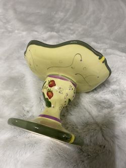 PartyLite Ceramic Pedestal Candle Pillar or Ball Candle Holder Spring