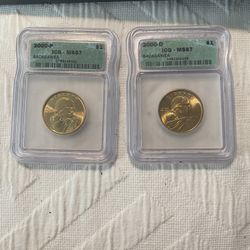 2000 P And D ICG MS67 Sacagawea Coins
