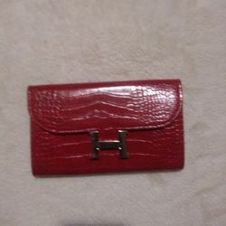 Hermes Shiny Alligator Skin Wallet