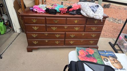 Wood Dresser with Brass Hardware