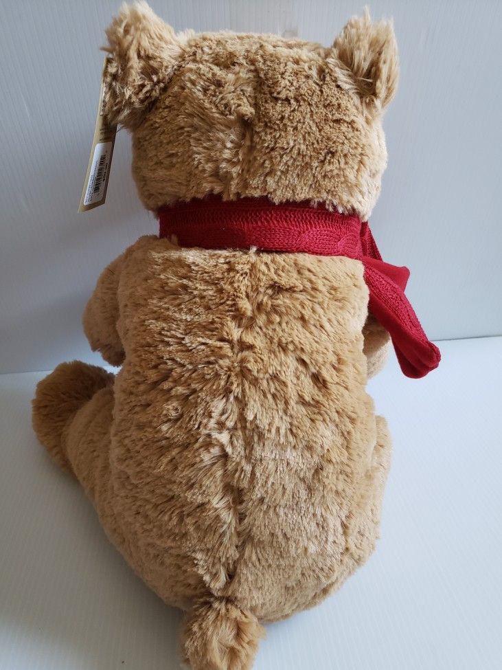 Quinn The Bear Teddy Bear Quinn Brown Plush Bear With Scarf. Condition is Used With Tags 20"