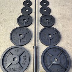Olympic Weights, 7-ft Olympic Bar, Weight Holder Tree Rack