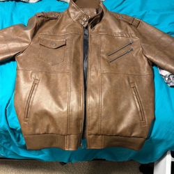 XL Brown Leather Jacket 