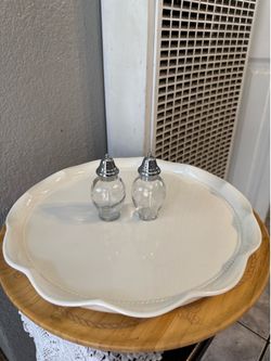 Princess House Par De Dos Saleros Minis De Crystal Heritage Con Tapas De Metal