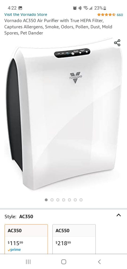 Vornado Hepa Air Purifier And Filter