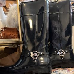 MK Michael Kors Navy Blue Rain Boots Sz 8 