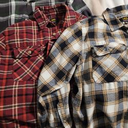 3 Flannel Shirts 
