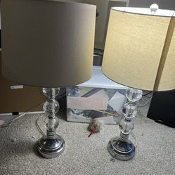 Two Silver Lamps ($30 Each) 