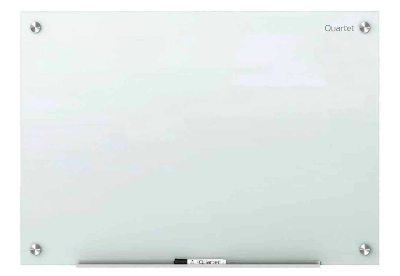Quartet 36”x24” Magnetic Glass Whiteboard – Frameless & Sleek