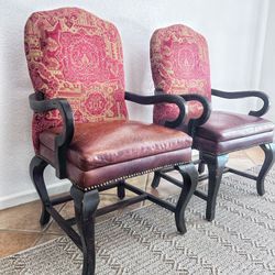 Vintage Pair Of Captain Arm Chairs - Solid!