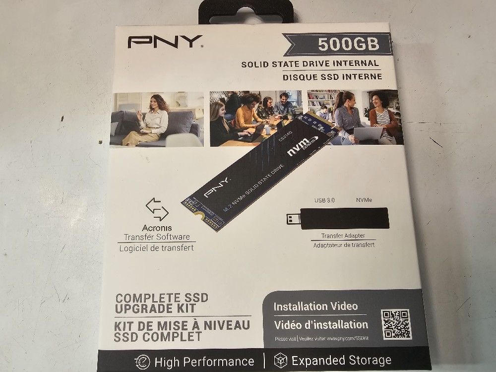 PNY 500GB M.2 NVMe Gen4 x4 Internal SSD Upgrade Kit with Transfer Adapter and Software

