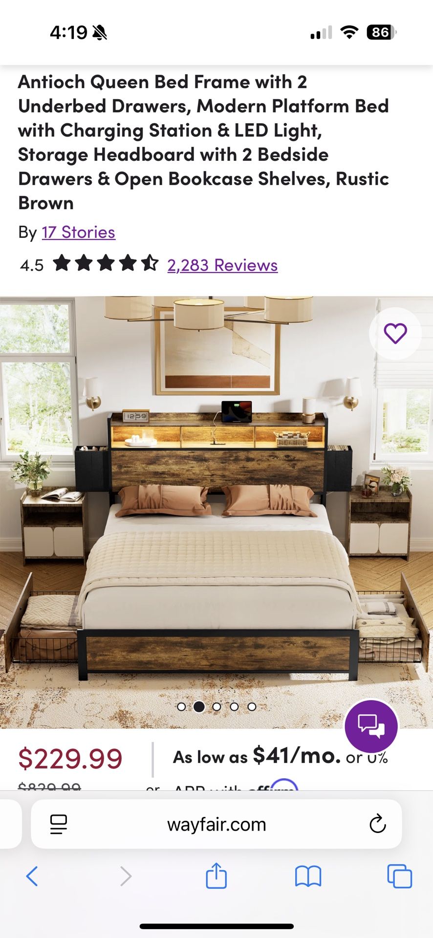 King Size Bed With Storage