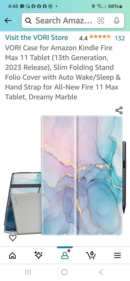 Kindle Fire 11 , 2023 Tablet Cover Dreamy Marble