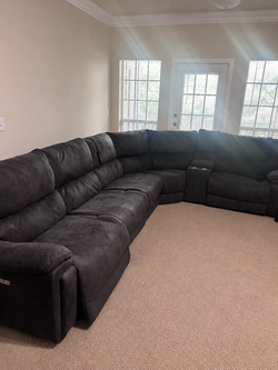 Large Charcoal Gray Power Reclining Sectional – $650