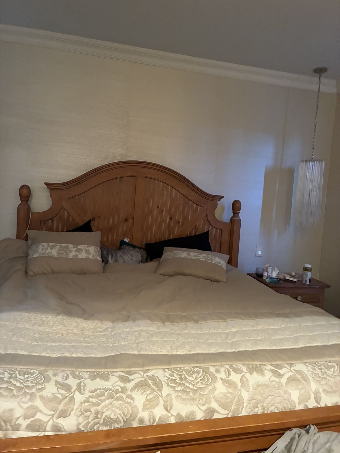 Oak 4 Poster Bed With Frame King Size