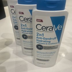 CeraVe 2-1 Anti-Dandruff Shampoo And Conditioner New 12 Oz Bottle