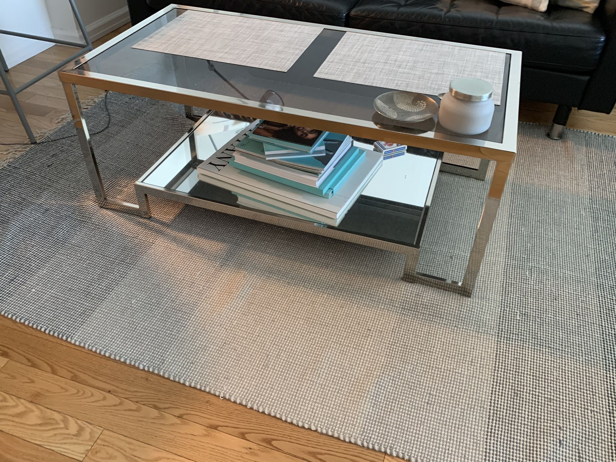 Overstock Cordell Chrome and Glass Coffee table by Greyson Living