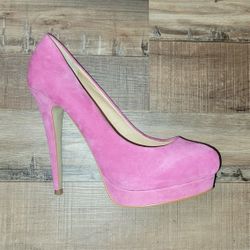 Barbie Pink ALDO Size 39=8.5 Suede Leather Platform Heels Excellent Condition Price Is Firm Cash Only 