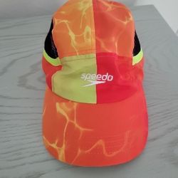 Speedo Firever 21 Strapback Baseball Cap/Hat Mesh Vent Orange And Lime