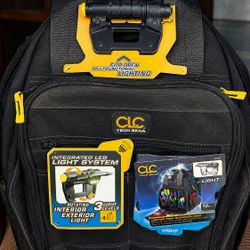 CLC Tool Backpack: 13 in W 8 in D 16 in H, Polyester, Black, 42 Inside Pockets, Polyester