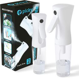 Picky Continuous Water Spray Bottle Set 5oz + 10oz 2 Pack 360° Fine Mist Spray Bottles for Curly Hair Styling Home Accessory