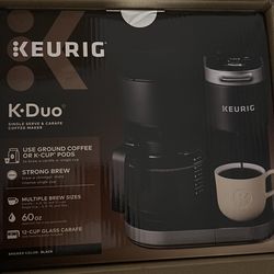 Keurig K-Duo Single Serve K-Cup Pod & Carafe Coffee Maker, with Multiple Brew Sizes, 60oz Removable Reservoir, Programmable Auto Brew Carafe, Black