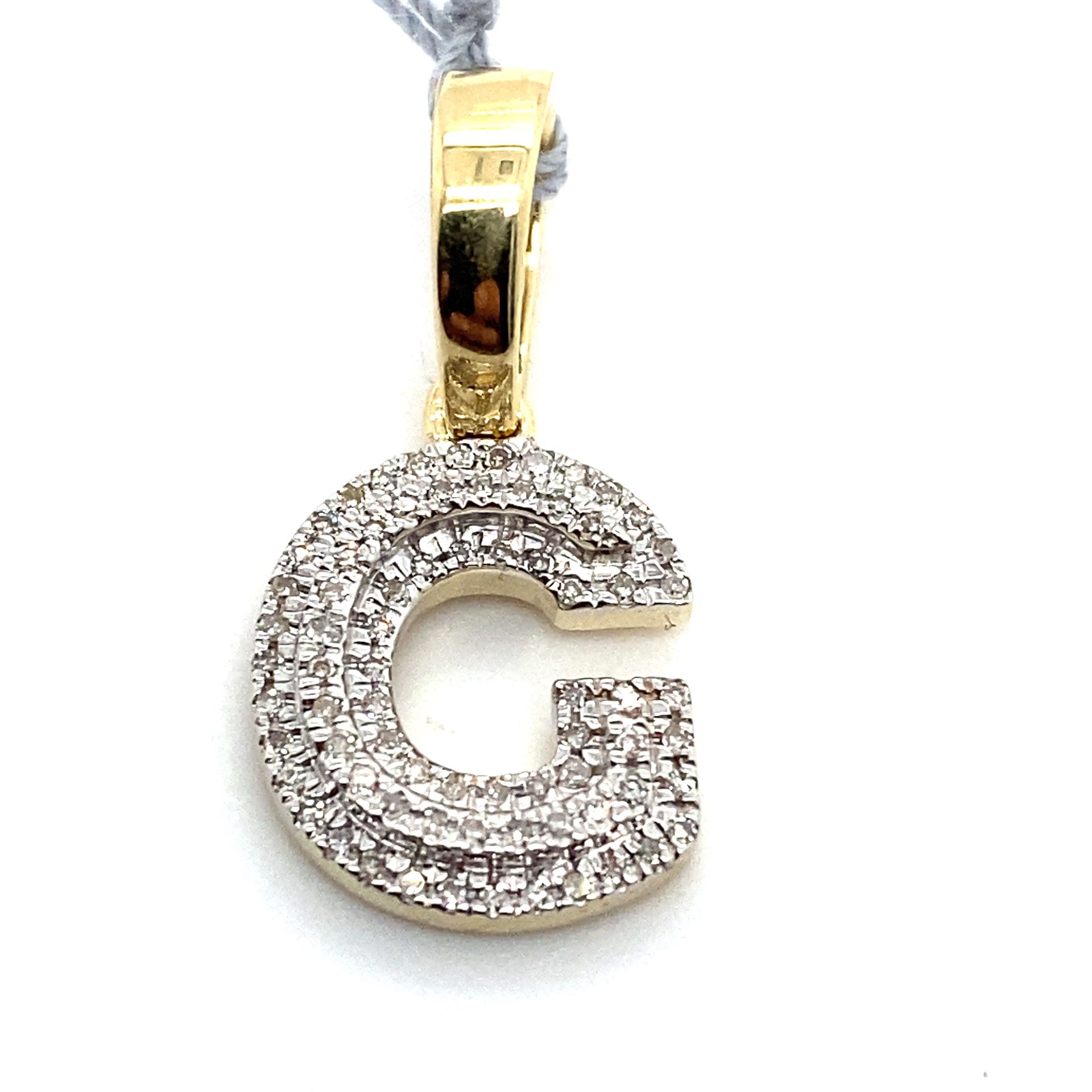 10k Gold Diamond Pendant Letter G .12ctw 1.5grams 140290 16