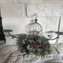 Christmas In July !!!! Katy Or Conroe Metal Birdcage Candle Holder Floral Decor 