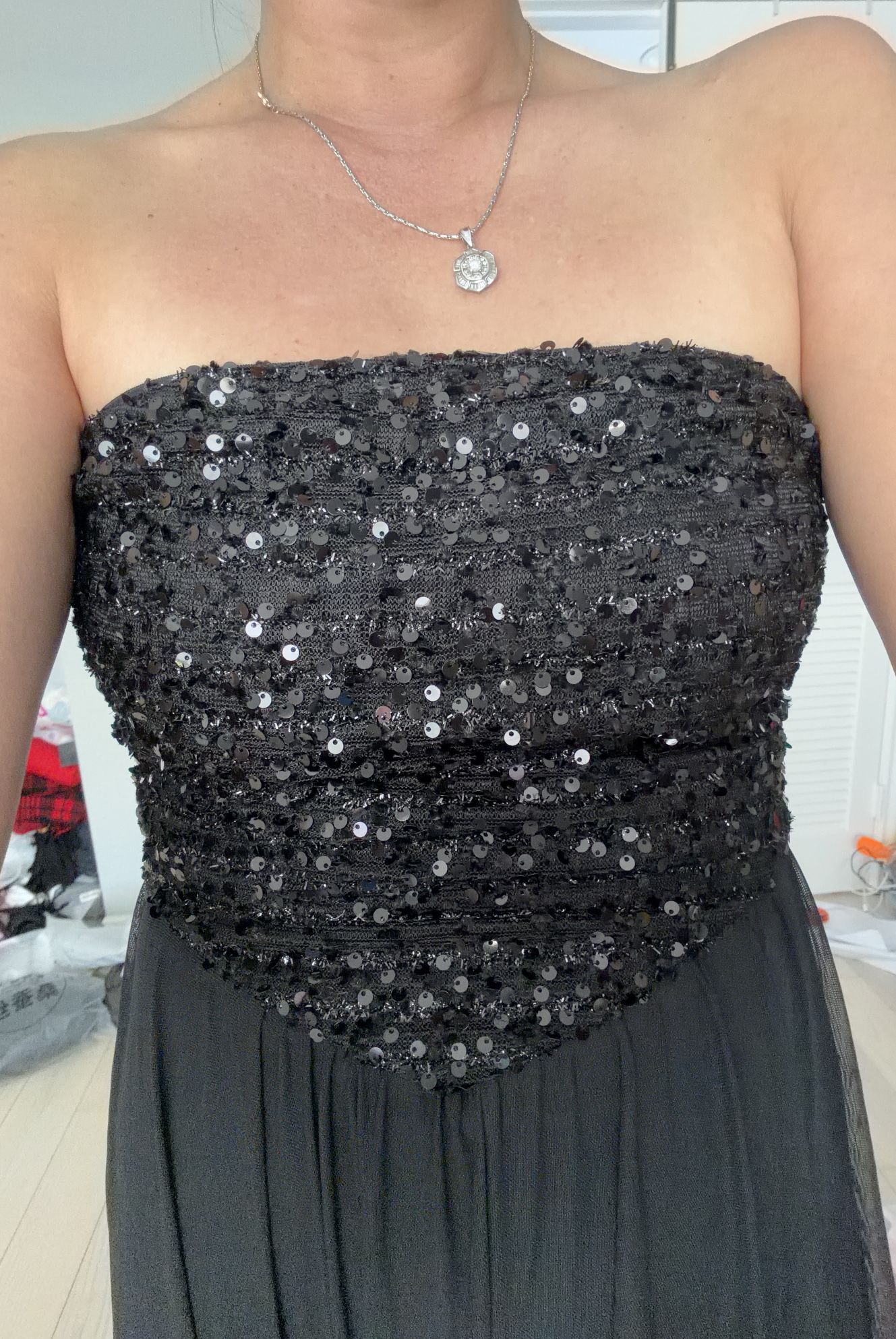 New Black Dress With Sequins