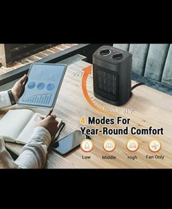 Aikoper 1500W Portable Space Heater Ceramic Heater with Thermostat & Fan Modes