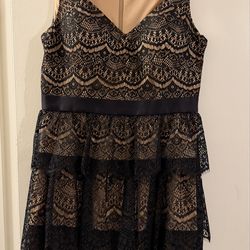 GUESS Black Lace Tiered Dress