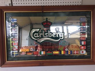 Carlsberg vintage mirrored beer sign