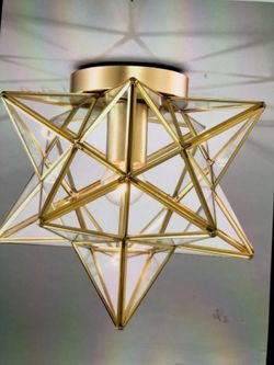 Estrelya 12 in . 1 light indoor gold finish flush mount ceiling light with light kit