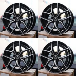 Brand New Mercedes-Benz AMG Style 19x8 Black Machined Wheels 5x112 ET35 66.6 CB Set of 4