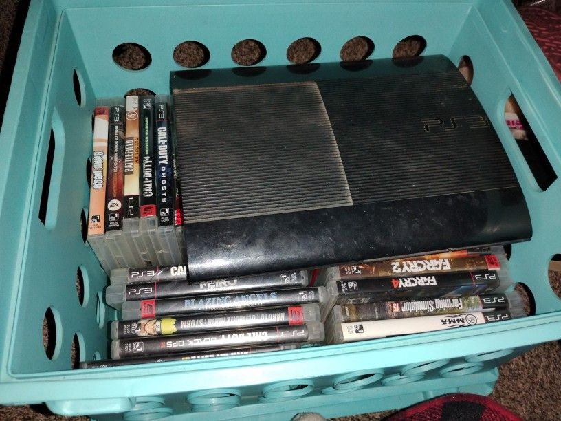Ps3 With about 40 Games And 2 Controllers