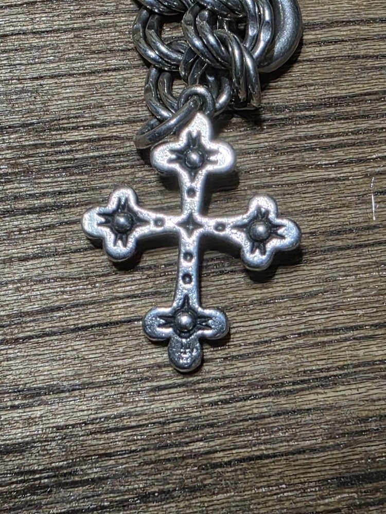 James Avery Retired Silver Blossom Cross Pendant