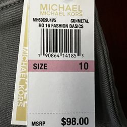 Michael Kors Skinny Jeans/ Gunmetal Color Size:10 Retail: $98.00-Pick up  only 77090 area
